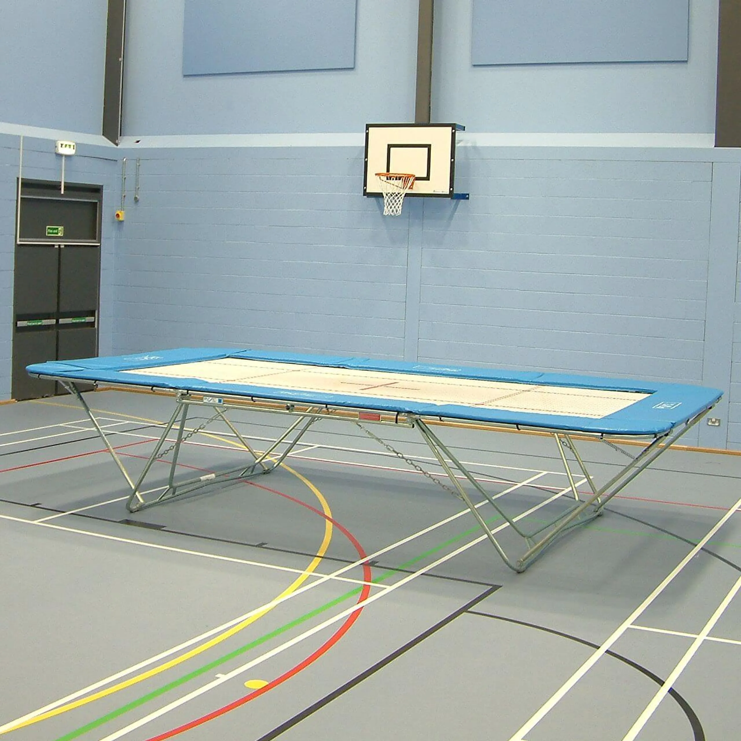 School Trampoline - 13mm Web - Standard Roller Stands